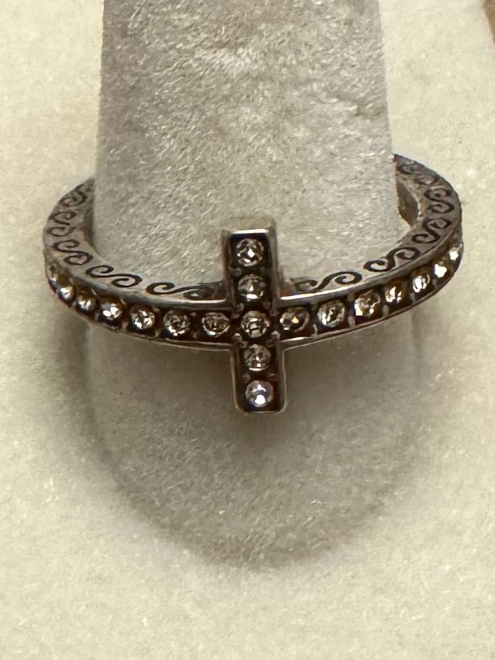 BRIGHTON Pave Cross Stackable Ring SIZE 9
